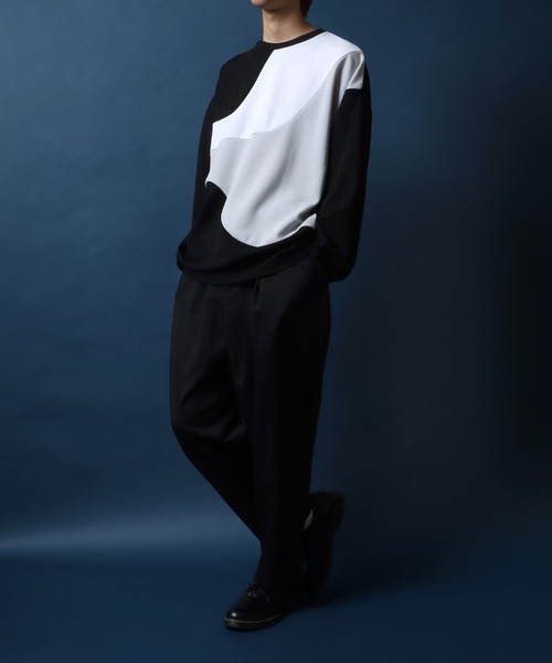 ANPAS（アンパス）の「Amunzen Wave Switching Design Oversized T-shirt/梨地 ウェーブ切替 オーバーサイズ Tシャツ（Tシャツ/カットソー・メンズ・グレー系その他/ブラック系その他2/ブラック系その他/ホワイト系その他2/グレー系その他2/ホワイト系その他・M/L）」の19枚目の写真