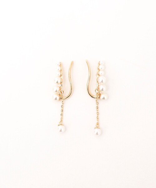NOLLEY’S Sophi(ノーリーズソフィ)の「スライドパールイヤリング(イヤリング・レディース・オフホワイト・FREE)」の2枚目の写真