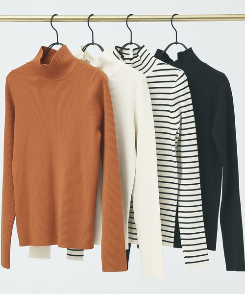 abahouse mavie(アバハウスマヴィ)の「ポリエステルリブハイネック(ニット/セーター・レディース・ホワイト/ホワイト系その他/ブラック/ダークオレンジ・フリー)」の8枚目の写真