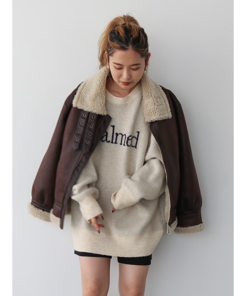 Ungrid（アングリッド）の「【WEB限定】ロゴルーズニット（ニット/セーター・レディース・チャコールグレー/オレンジ/アイボリー・FREE）」の21枚目の写真