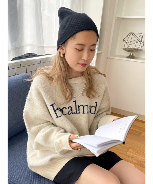 Ungrid（アングリッド）の「【WEB限定】ロゴルーズニット（ニット/セーター・レディース・チャコールグレー/オレンジ/アイボリー・FREE）」の4枚目の写真