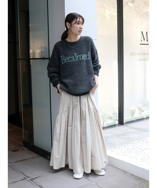 Ungrid（アングリッド）の「【WEB限定】ロゴルーズニット（ニット/セーター・レディース・チャコールグレー/オレンジ/アイボリー・FREE）」の11枚目の写真