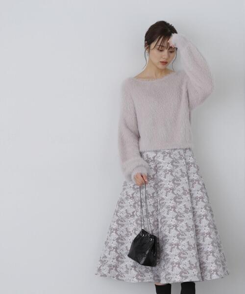 PROPORTION BODY DRESSING(プロポーションボディドレッシング)の「ボートネックフェザーニット / 1213270008(ニット/セーター・レディース・チャコールグレー/ホワイト/ピンク・SMALL/MEDIUM)」の7枚目の写真