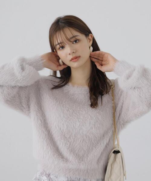 PROPORTION BODY DRESSING(プロポーションボディドレッシング)の「ボートネックフェザーニット / 1213270008(ニット/セーター・レディース・チャコールグレー/ホワイト/ピンク・SMALL/MEDIUM)」の10枚目の写真