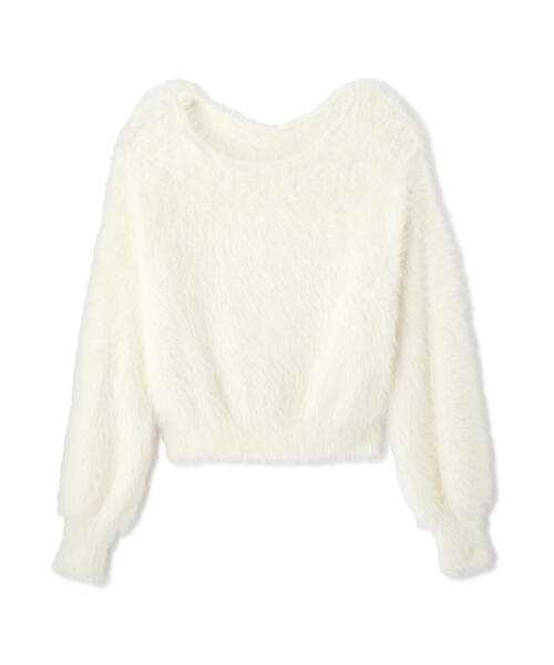 PROPORTION BODY DRESSING(プロポーションボディドレッシング)の「ボートネックフェザーニット / 1213270008(ニット/セーター・レディース・チャコールグレー/ホワイト/ピンク・SMALL/MEDIUM)」の13枚目の写真