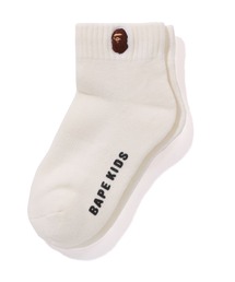 人気 おしゃれ♪【A BATHING APE】ワンポイント 刺繍 ソックス A BATHING APE（アベイシングエイプ）の「APE HEAD ONE POINT