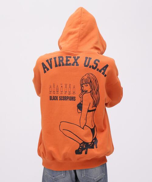AVIREX（アヴィレックス）の「《価格改定商品》BLACK SCORPION SWEAT PULL OVER PARKA / ブラックスコーピオン スウェット プルオーバー パーカー（パーカー・メンズ・オリーブ系/マスタード/ブラック/オレンジ/グレー系その他3・XL/L/M/2XL/F）」の5枚目の写真