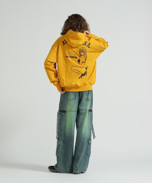 AVIREX（アヴィレックス）の「《価格改定商品》BLACK SCORPION SWEAT PULL OVER PARKA / ブラックスコーピオン スウェット プルオーバー パーカー（パーカー・メンズ・オリーブ系/マスタード/ブラック/オレンジ/グレー系その他3・XL/L/M/2XL/F）」の11枚目の写真