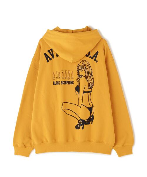 AVIREX（アヴィレックス）の「《価格改定商品》BLACK SCORPION SWEAT PULL OVER PARKA / ブラックスコーピオン スウェット プルオーバー パーカー（パーカー・メンズ・オリーブ系/マスタード/ブラック/オレンジ/グレー系その他3・XL/L/M/2XL/F）」の7枚目の写真
