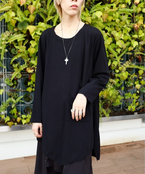 rovtski(ロフトスキー)の「ダブルポケットアシメトップス(Tシャツ/カットソー・レディース・ブラック・FREE)」の10枚目の写真