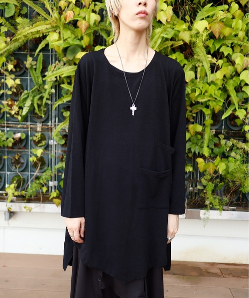 rovtski(ロフトスキー)の「ダブルポケットアシメトップス(Tシャツ/カットソー・レディース・ブラック・FREE)」の11枚目の写真