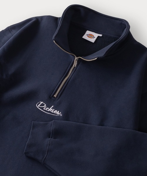 Dickies(ディッキーズ)の「【DICKIES/ディッキーズ】ワンポイント刺繍ハーフジップスウェット/プルオーバー/ビッグシルエット/裏起毛(スウェット・メンズ・アッシュグレー/ブラウン/ブラック/ネイビー/アイボリー/ダークブルー・M/L/XL)」の5枚目の写真