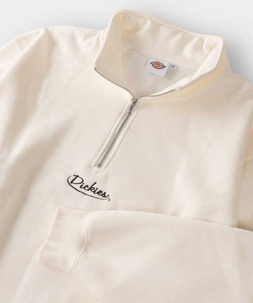 Dickies(ディッキーズ)の「【DICKIES/ディッキーズ】ワンポイント刺繍ハーフジップスウェット/プルオーバー/ビッグシルエット/裏起毛(スウェット・メンズ・アッシュグレー/ブラウン/ブラック/ネイビー/アイボリー/ダークブルー・M/L/XL)」の2枚目の写真