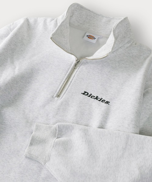 Dickies(ディッキーズ)の「【DICKIES/ディッキーズ】ワンポイント刺繍ハーフジップスウェット/プルオーバー/ビッグシルエット/裏起毛(スウェット・メンズ・アッシュグレー/ブラウン/ブラック/ネイビー/アイボリー/ダークブルー・M/L/XL)」の4枚目の写真