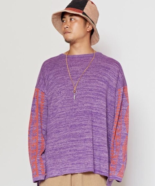 チャイハネ(チャイハネ)の「【チャイハネ】ブルサMEN'Sニットプルオーバー(ニット/セーター・メンズ・ブラウン/グレー/パープル・FREE)」の5枚目の写真