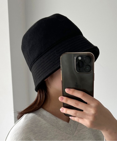 apres jour mignon（アプレジュールミニョン）の「【apresjour mignon×ARIAZ】シンプルバケットハット（ハット・レディース・ブラック/ダークブラウン/ブラウン系その他/グレー・ONESIZE）」の2枚目の写真