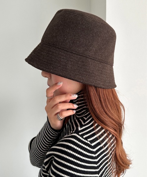apres jour mignon（アプレジュールミニョン）の「【apresjour mignon×ARIAZ】シンプルバケットハット（ハット・レディース・ブラック/ダークブラウン/ブラウン系その他/グレー・ONESIZE）」の6枚目の写真
