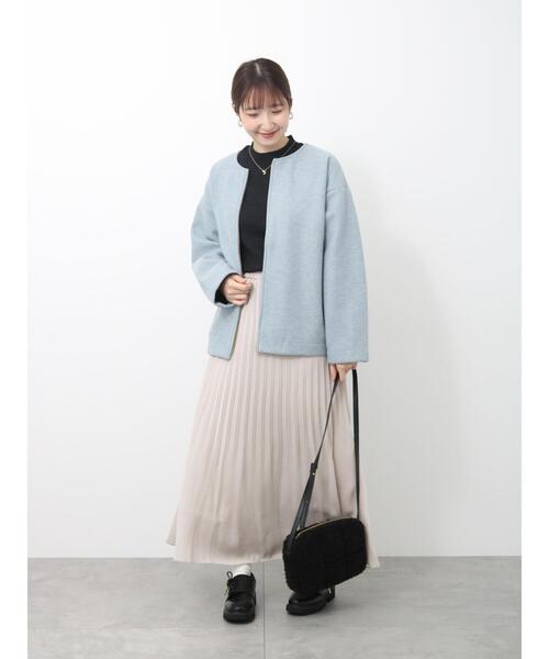 希少❗️テルファー 薄手コート Te chichi TERRASSE（テチチテラス）の「ダブルフェイスノーカラー