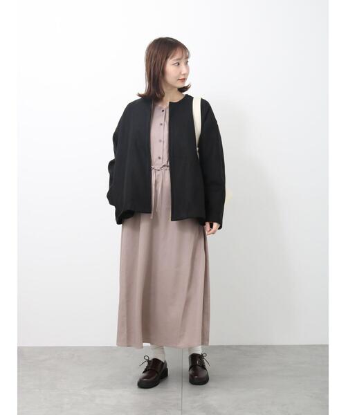 希少❗️テルファー 薄手コート Te chichi TERRASSE（テチチテラス）の「ダブルフェイスノーカラー