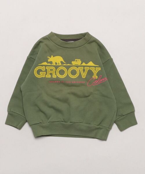 GROOVY COLORS（グルービーカラーズ）の「裏毛 GROOVY COLORS スウェット（スウェット・キッズ・ブルー/カーキ/ブラック・110/120/100/90）」の3枚目の写真