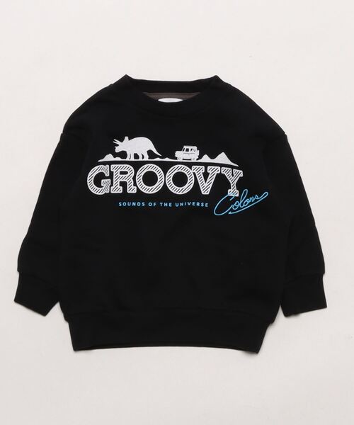 GROOVYCOLORS キッズ　スウェット 120 GROOVY COLORS トレーナー 裏毛 FLOWER ロングスウェット キッズ