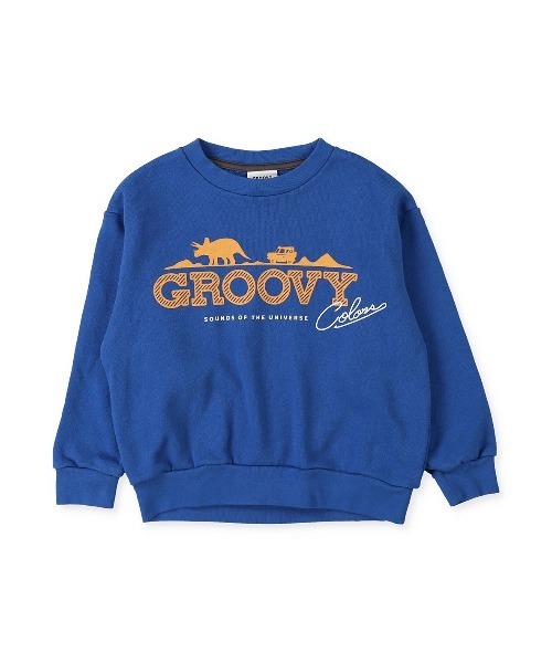 GROOVY COLORS（グルービーカラーズ）の「裏毛 GROOVY COLORS スウェット（スウェット・キッズ・ブルー/カーキ/ブラック・110/120/100/90）」の4枚目の写真
