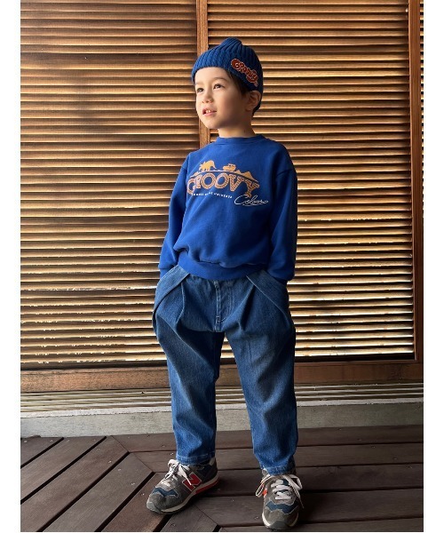 GROOVY COLORS（グルービーカラーズ）の「裏毛 GROOVY COLORS スウェット（スウェット・キッズ・ブルー/カーキ/ブラック・110/120/100/90）」の10枚目の写真
