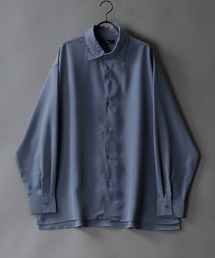 Oversize Drop shoulder collar embroidery Shirt/オーバーサイズ ドロップショルダー 襟刺繍 シャツ