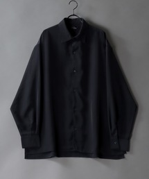 Oversize Drop shoulder collar embroidery Shirt/オーバーサイズ ドロップショルダー 襟刺繍 シャツ