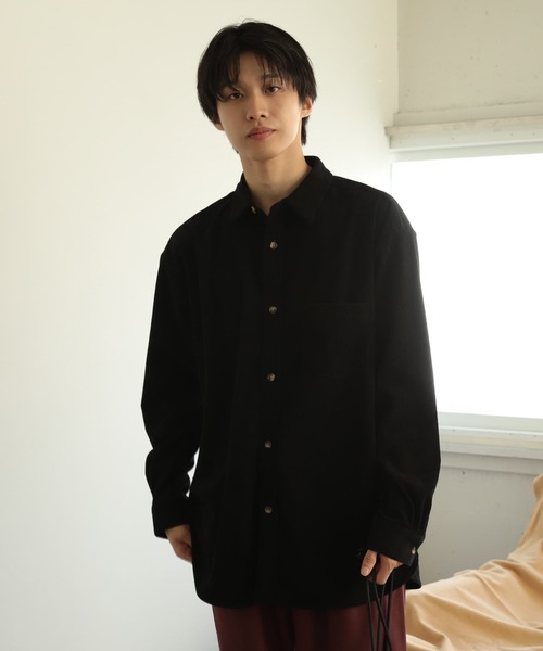 SENSE OF PLACE by URBAN RESEARCH(センスオブプレイスバイアーバンリサーチ)の「コーデュロイルーズシャツ(シャツ/ブラウス・メンズ・ブラック/ブルー/アイボリー/ライトカーキ・LARGE/MEDIUM)」の2枚目の写真