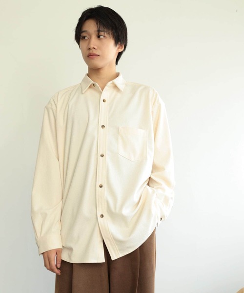 SENSE OF PLACE by URBAN RESEARCH(センスオブプレイスバイアーバンリサーチ)の「コーデュロイルーズシャツ(シャツ/ブラウス・メンズ・ブラック/ブルー/アイボリー/ライトカーキ・LARGE/MEDIUM)」の6枚目の写真