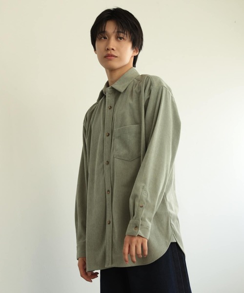 SENSE OF PLACE by URBAN RESEARCH(センスオブプレイスバイアーバンリサーチ)の「コーデュロイルーズシャツ(シャツ/ブラウス・メンズ・ブラック/ブルー/アイボリー/ライトカーキ・LARGE/MEDIUM)」の13枚目の写真