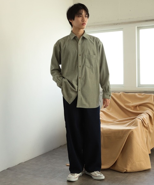 SENSE OF PLACE by URBAN RESEARCH(センスオブプレイスバイアーバンリサーチ)の「コーデュロイルーズシャツ(シャツ/ブラウス・メンズ・ブラック/ブルー/アイボリー/ライトカーキ・LARGE/MEDIUM)」の16枚目の写真