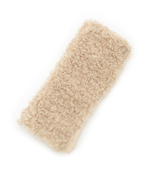 ROPE' PICNIC（ロペピクニック）の「ボアフィンガーレスグローブ（手袋・レディース・チャコールグレー/ベージュ・FREE）」の5枚目の写真