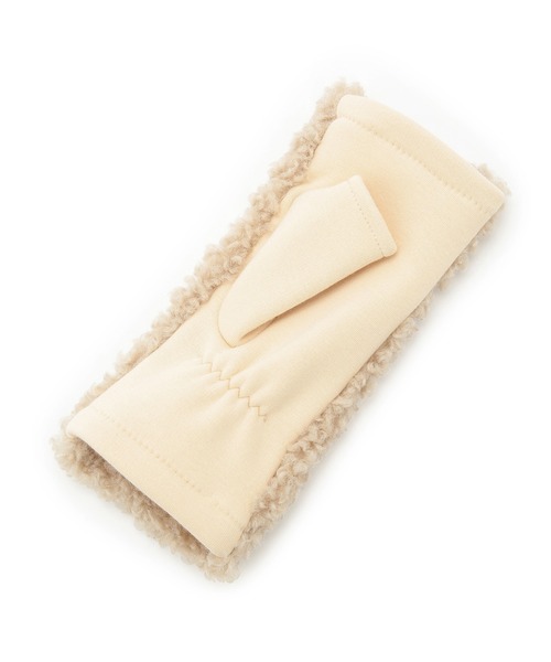 ROPE' PICNIC（ロペピクニック）の「ボアフィンガーレスグローブ（手袋・レディース・チャコールグレー/ベージュ・FREE）」の6枚目の写真