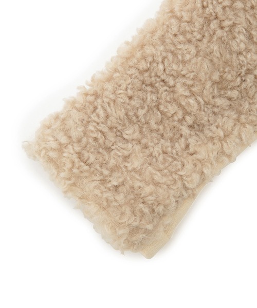 ROPE' PICNIC（ロペピクニック）の「ボアフィンガーレスグローブ（手袋・レディース・チャコールグレー/ベージュ・FREE）」の7枚目の写真