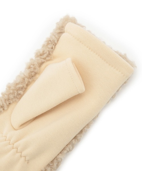 ROPE' PICNIC（ロペピクニック）の「ボアフィンガーレスグローブ（手袋・レディース・チャコールグレー/ベージュ・FREE）」の8枚目の写真