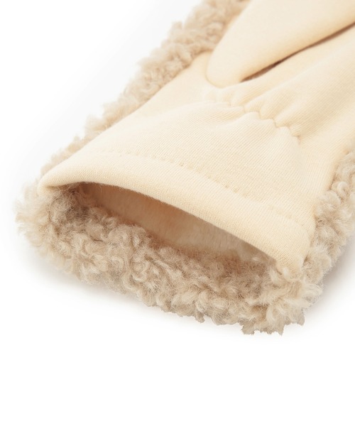 ROPE' PICNIC（ロペピクニック）の「ボアフィンガーレスグローブ（手袋・レディース・チャコールグレー/ベージュ・FREE）」の9枚目の写真