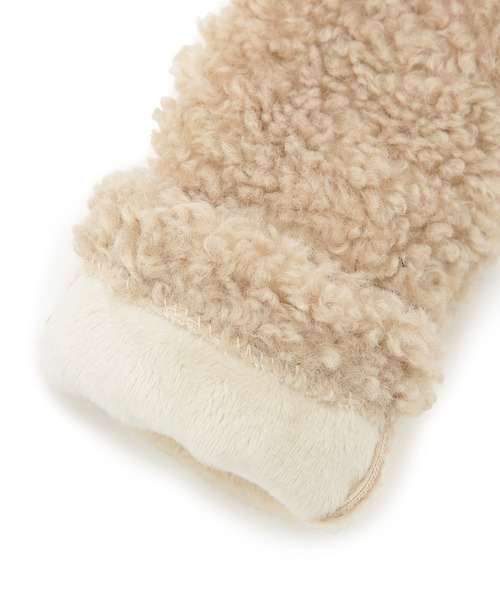 ROPE' PICNIC（ロペピクニック）の「ボアフィンガーレスグローブ（手袋・レディース・チャコールグレー/ベージュ・FREE）」の10枚目の写真