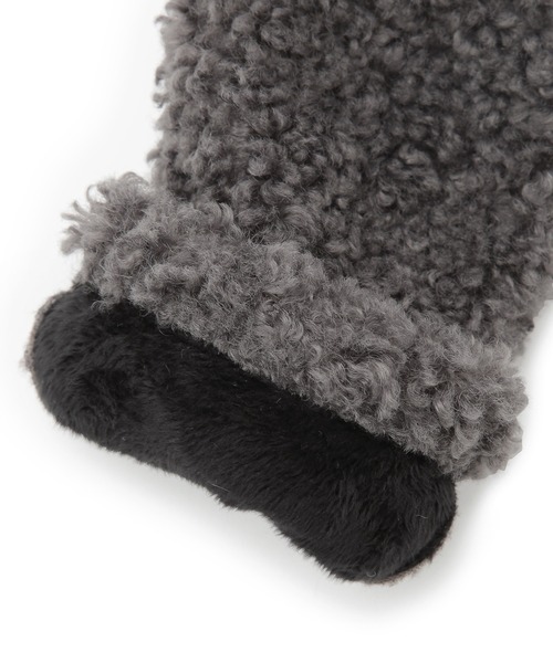 ROPE' PICNIC（ロペピクニック）の「ボアフィンガーレスグローブ（手袋・レディース・チャコールグレー/ベージュ・FREE）」の11枚目の写真