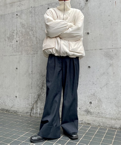 y/m by れぽすけ（イムバイレポスケ）の「中綿ビックポケットブルゾン（ダウンジャケット/コート・メンズ・アイボリー/ブラック・FREE）」の11枚目の写真