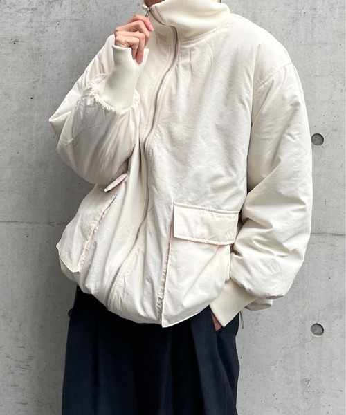 y/m by れぽすけ（イムバイレポスケ）の「中綿ビックポケットブルゾン（ダウンジャケット/コート・メンズ・アイボリー/ブラック・FREE）」の18枚目の写真