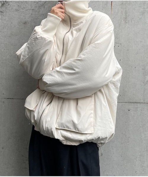 y/m by れぽすけ（イムバイレポスケ）の「中綿ビックポケットブルゾン（ダウンジャケット/コート・メンズ・アイボリー/ブラック・FREE）」の19枚目の写真