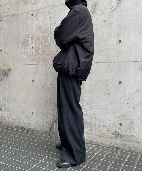 y/m by れぽすけ（イムバイレポスケ）の「中綿ビックポケットブルゾン（ダウンジャケット/コート・メンズ・アイボリー/ブラック・FREE）」の3枚目の写真