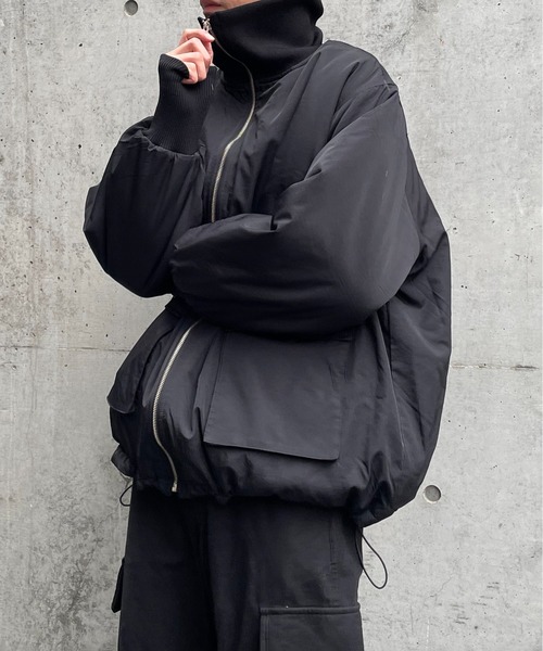 y/m by れぽすけ（イムバイレポスケ）の「中綿ビックポケットブルゾン（ダウンジャケット/コート・メンズ・アイボリー/ブラック・FREE）」の7枚目の写真