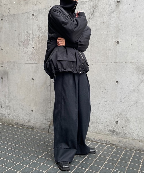 y/m by れぽすけ（イムバイレポスケ）の「中綿ビックポケットブルゾン（ダウンジャケット/コート・メンズ・アイボリー/ブラック・FREE）」の10枚目の写真