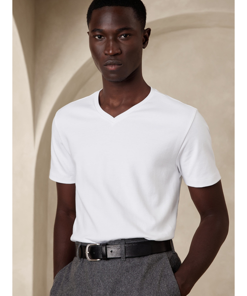 Banana Republic(バナナリパブリック)の「Luxury-Touch 半袖VネックTシャツ(Tシャツ/カットソー・メンズ・ブラック/ホワイト/ネイビー/チャコールグレー/ナチュラル/オリーブ・S/XL/L/M)」の13枚目の写真