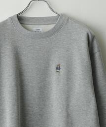 coen | ワンポイントベア刺繍裏起毛クルーネックスウェット(スウェット)