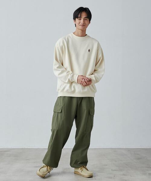 coen(コーエン)の「ワンポイントベア刺繍裏起毛クルーネックスウェット(スウェット・メンズ・ホワイト/ブラック/ダークグリーン/グレー・S/M/L/XL)」の9枚目の写真