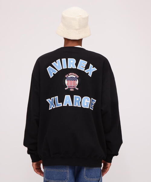 AVIREX（アヴィレックス）の「《AVIREX × XLARGE》CREWNECK VARSITY LOGO / クルーネック バーシティ ロゴ（スウェット・メンズ・ネイビー/ブラック・XL/M/L）」の7枚目の写真